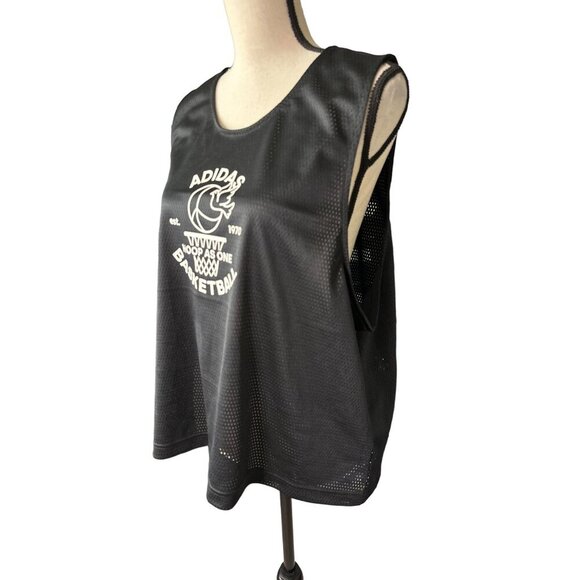 NWT ADIDAS HOOP AS ONE NETTED BLACK JERSEY TANK TOP SCOOP NECK SIZE XL - Picture 4 of 7